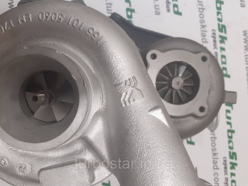 Відновлена турбіна MAN Truck Bi-Turbo, бі-турбо 4.6 D BorgWarner R2S 11509880012 + 12649880072 11509880012 + 12649880072 фото